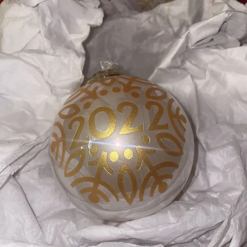2022 Hallmark Christmas Commemorative 2022 Glass Ball Bulb Keepsake Ornament
